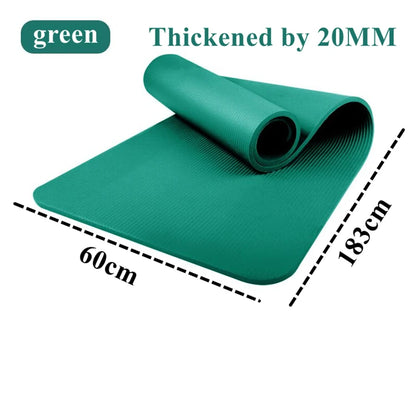 20MM 183×60cmThick Yoga Mats Anti-slip Sport Fitness Mat Blanket for Exercise Yoga and Pilates Gymnastics Mat Fitness Equipment