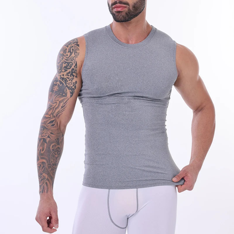 Men Compression Tank Top Slim Sleeveless Vest Breathable Quick Dry for Fitness Gym Sweat Cycling Active Tops