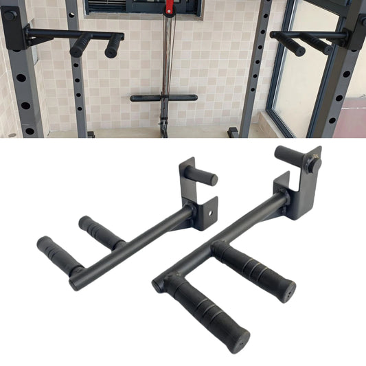 2 Pieces Dip Bar Barbell Rack Holders Easy to Install Chest Training Pull up Push Up Grip Handles Heavy Duty Gym Sports