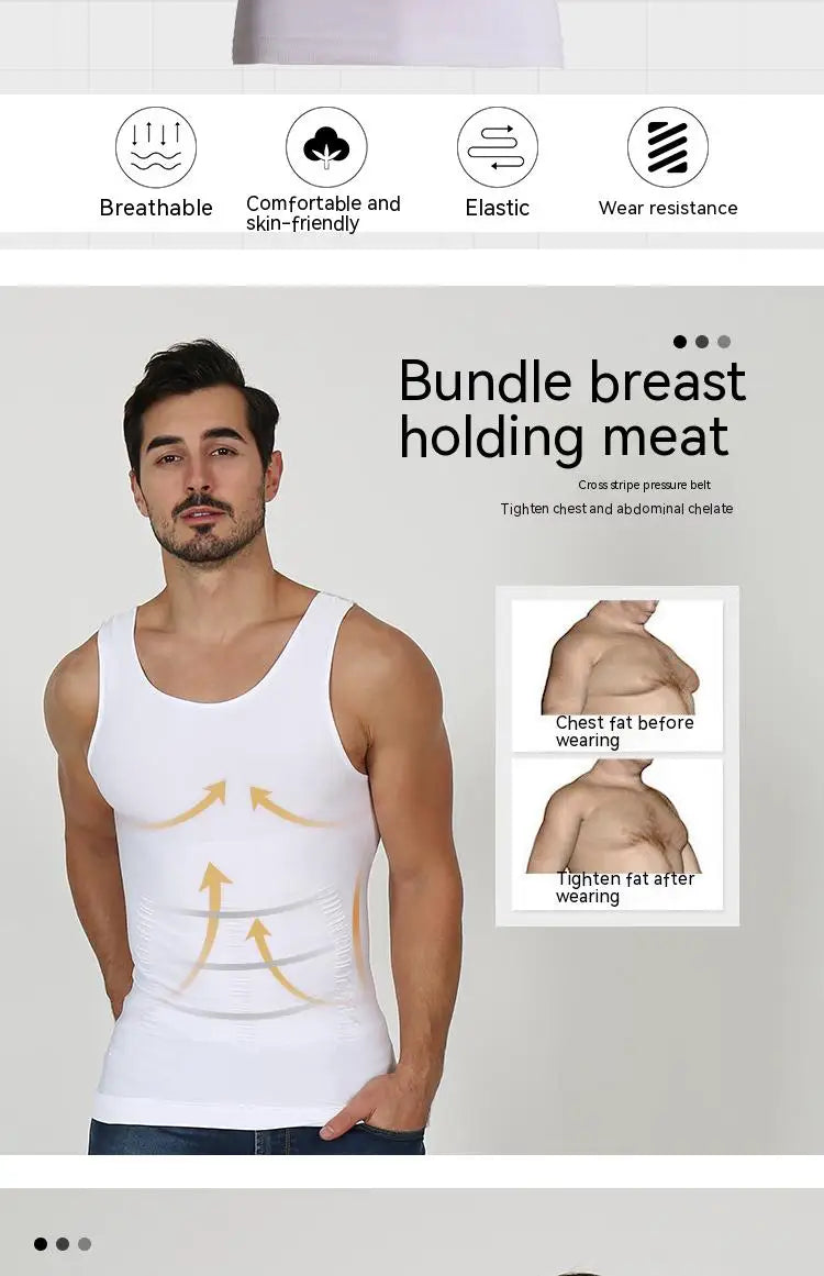 Men's Compression Body Shaper Tank Top, Slimming Vest