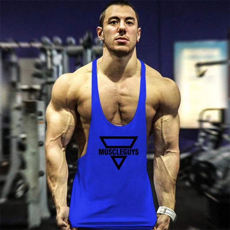 2024 New Bodybuilding Stringer Tank Top Men Fitness Clothing Gyms Shirt Brand Muscle vest Workout Cotton Regatas Masculino