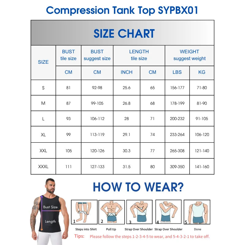 Mens Shapewear Hide Gynecomastia Compression Tank Tops Men Body Shaper Tummy Control Slimming Undershirt