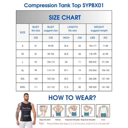 Mens Shapewear Hide Gynecomastia Compression Tank Tops Men Body Shaper Tummy Control Slimming Undershirt
