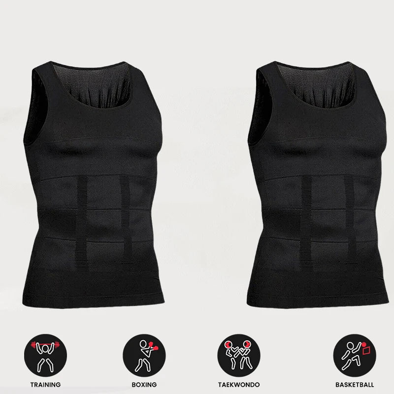 3/2/1Pieces Men's Compression Body Shaper Tank Top, Slimming Vest