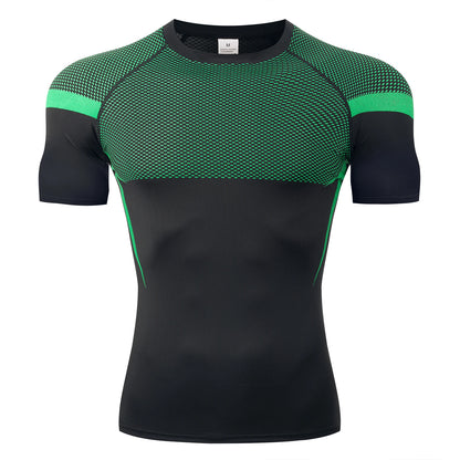 HANRAN Men's Compression shirt Tight Quick Dry Running Sports T-Shirt Gym Fitness Training Workout Breathable Man Brand Top