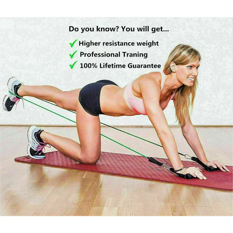 11pcs/Set Pull Rope, Resistance Bands, Portable Fitness Equipment, Ankle Strap, Chest Expander, Elastic Exercise Band