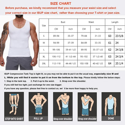 Men Body Shaper Slimming Compression Vest Undershirt Seamless Waist Trainer Tank Top Belly Control Workout Weight Loss Shapewear