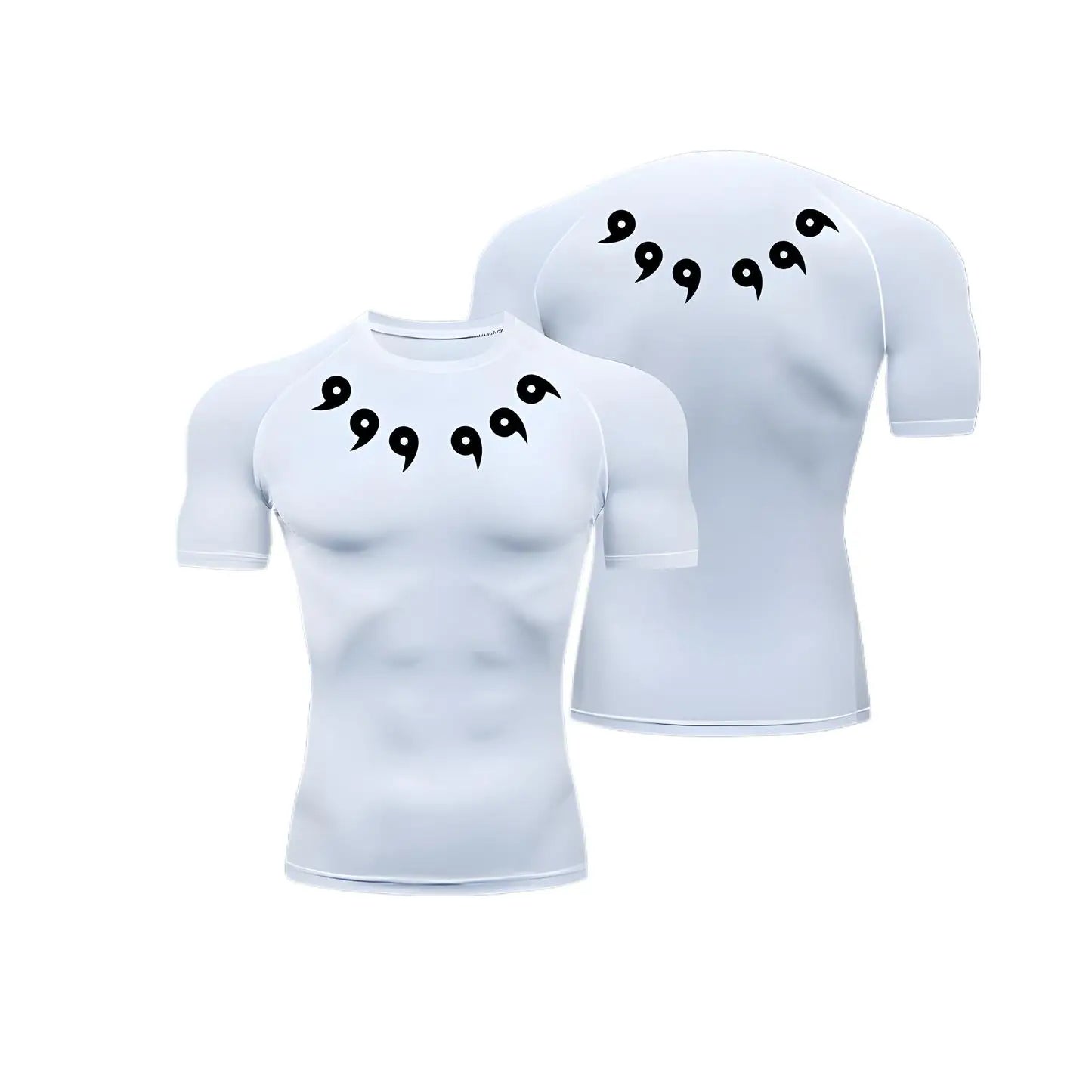 Anime Compression Shirt Men's Print Summer Short Sleeve Rash Guard Gym Workout T-Shirt Athletic Quick Dry Baselayer Undershirts