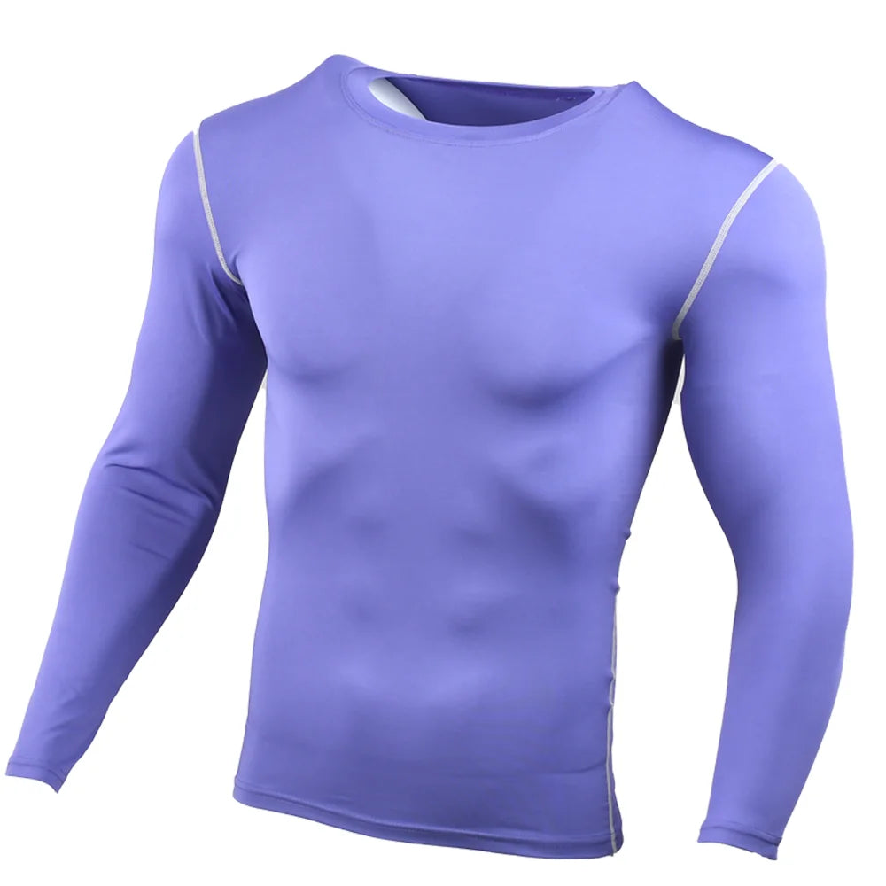 Men Compression Running T-Shirt Gym Sportswear Training Jogging Shirts Fitness Tight Long Sleeve Sport T-shirt Quick Dry Clothe