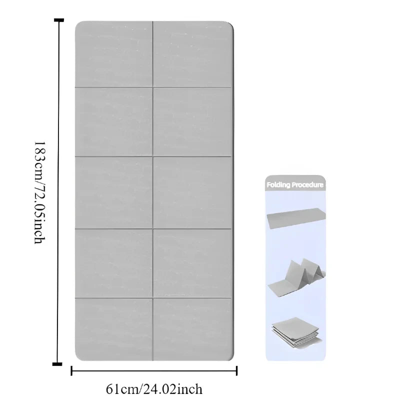 Foldable TPE Yoga Mat: Eco Friendly, Double Sided Non-slip, Folding Travel Fitness Mat for Yoga, Pilates & Floor Workouts