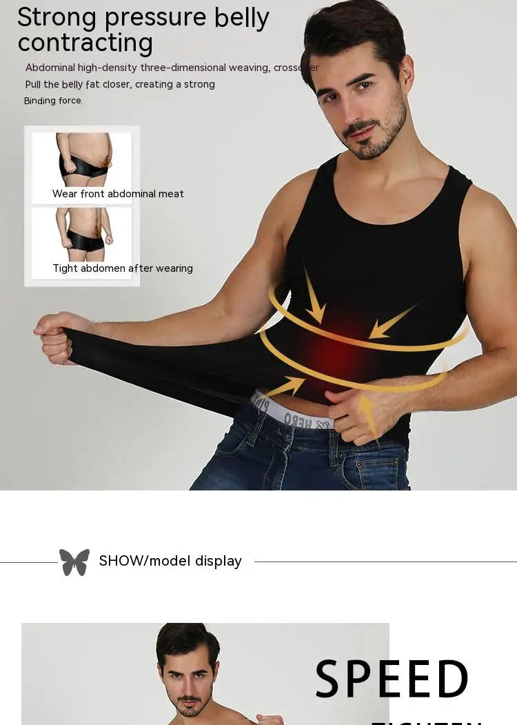 Men's Compression Body Shaper Tank Top, Slimming Vest