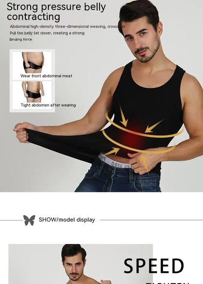 Men's Compression Body Shaper Tank Top, Slimming Vest