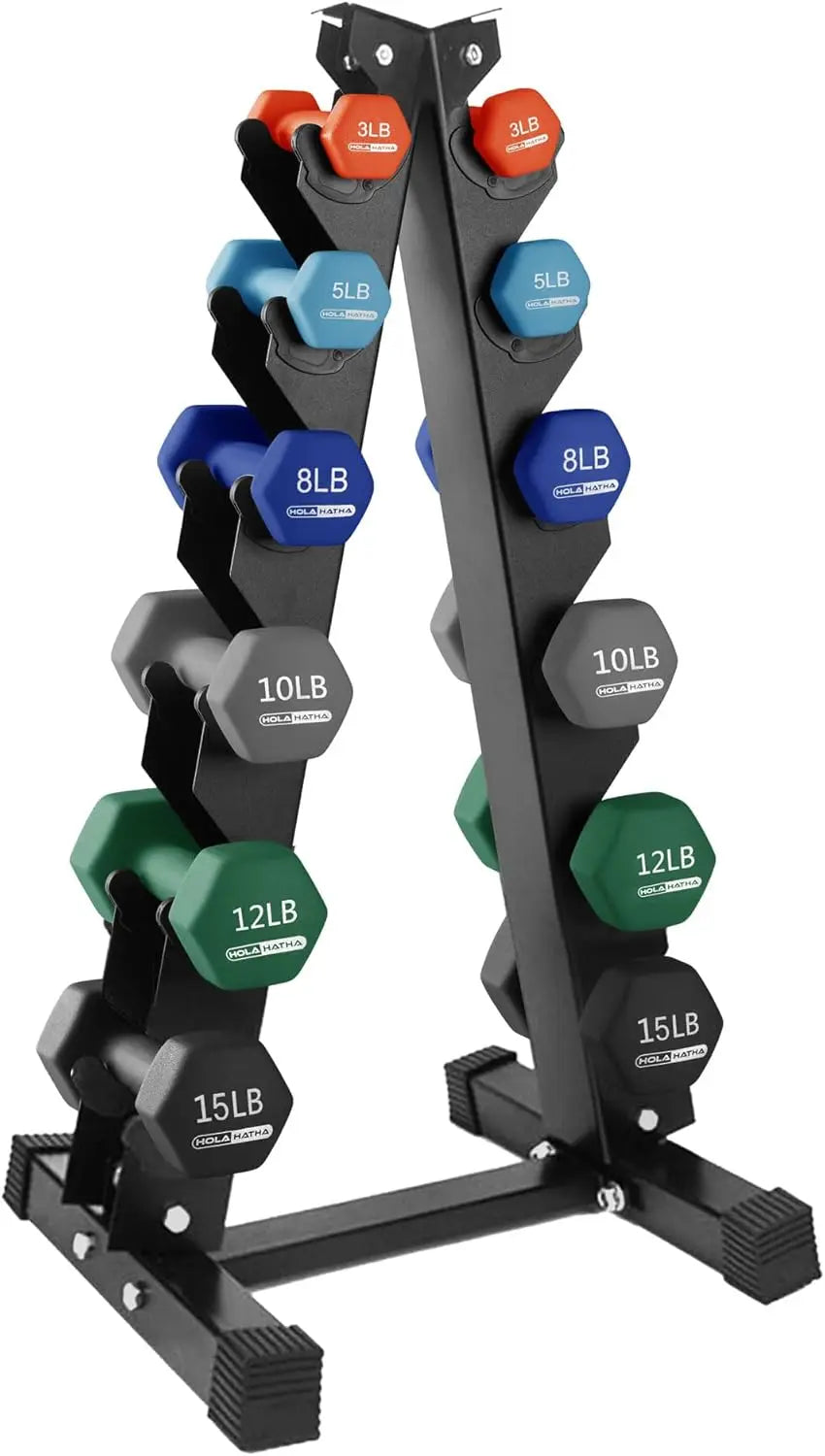 Neoprene Dumbbell Free Hand Weight Set with Rack, Ideal for Home Exercises to Gain Tone and Definition