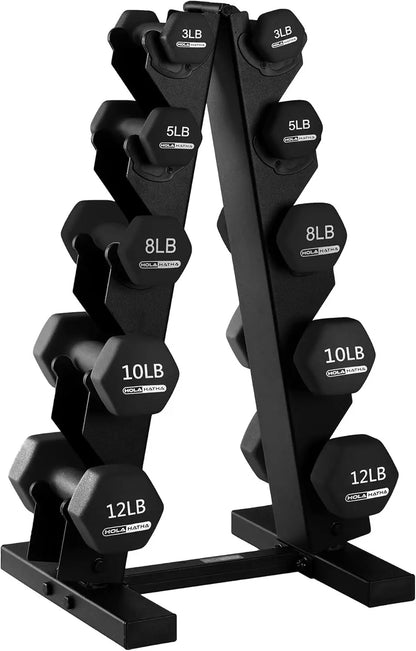 Neoprene Dumbbell Free Hand Weight Set with Rack, Ideal for Home Exercises to Gain Tone and Definition