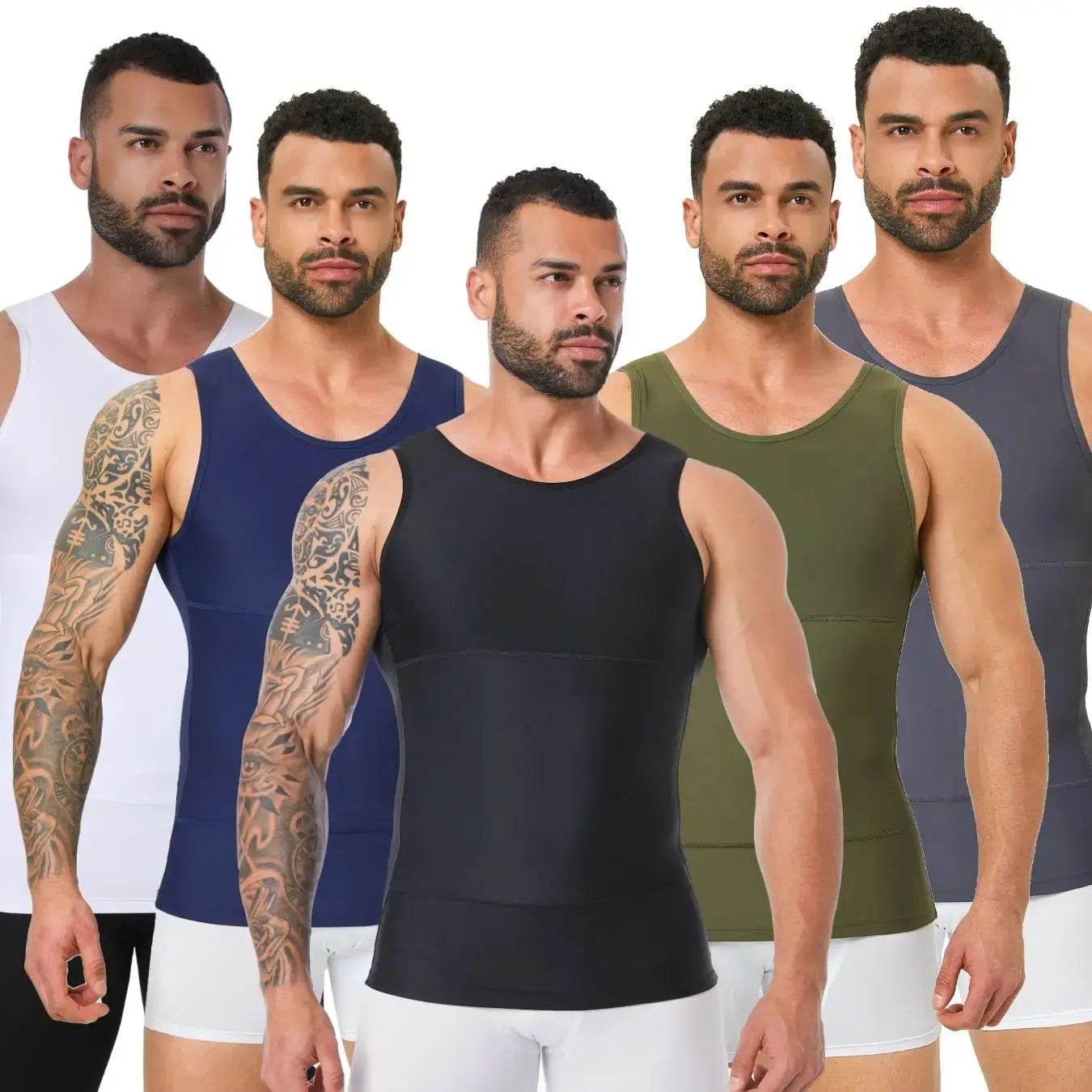 Mens Shapewear Hide Gynecomastia Compression Tank Tops Men Body Shaper Tummy Control Slimming Undershirt