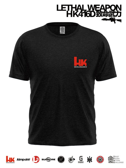 HK416D Tactical Army Fan Club Outdoor Training Competition T-shirt 100% Cotton Original Loose Tops Tee Crew Neck