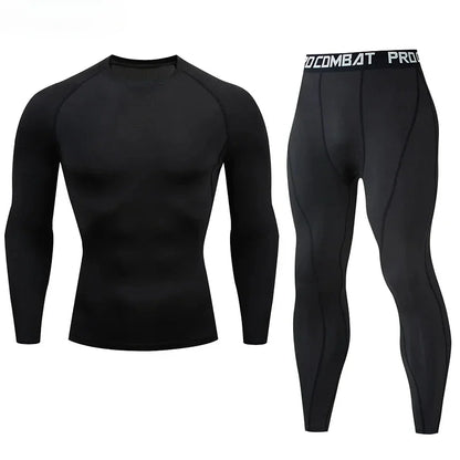 2pcs Men's Compression Sportswear Suit Elastic Training Yoga Sets Workout Jogging Fitness Clothing Tracksuit Pants Sporting
