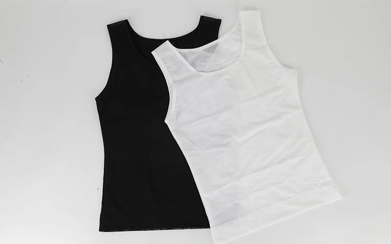 Men Compression Shirt Slimming Undershirt Body Shaper Chest Compression Tummy Control Tank Top Shapewear Underwear