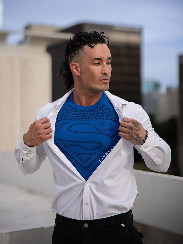 2025 YOUNGAL New Men's Fitness T-shirts clothing sports Tshirt tights high elastic training short sleeve fitness man clothing