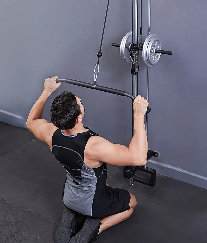 Fitness Lat Pull Down Bar Press Biceps Back Strength Workout Handle For Cable Machine Attachment Gym Accessories