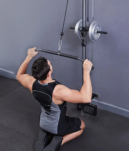 Fitness Lat Pull Down Bar Press Biceps Back Strength Workout Handle For Cable Machine Attachment Gym Accessories