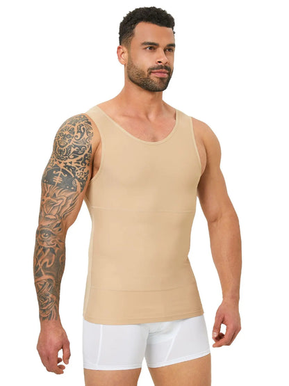 Mens Shapewear Hide Gynecomastia Compression Tank Tops Men Body Shaper Tummy Control Slimming Undershirt