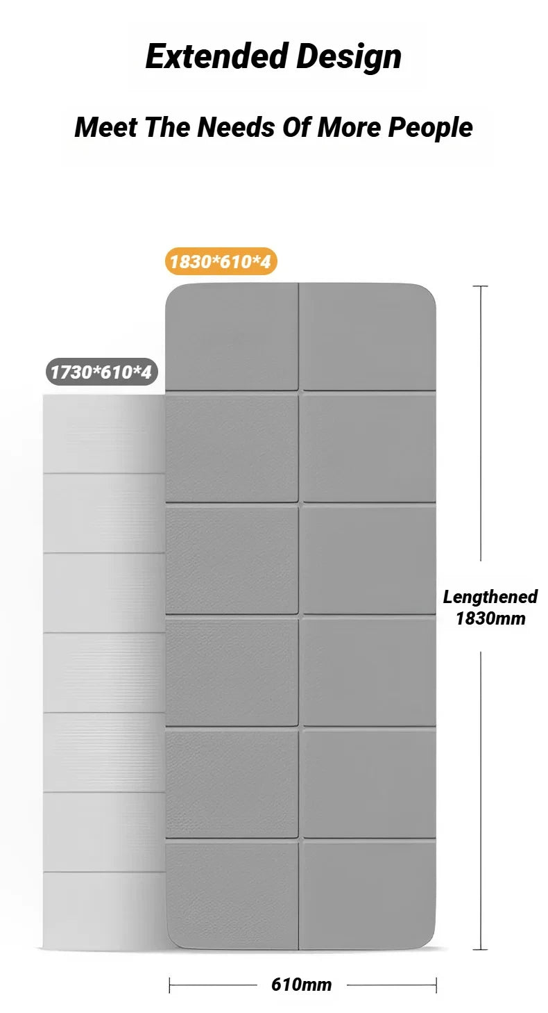 Foldable TPE Yoga Mat: Eco Friendly, Double Sided Non-slip, Folding Travel Fitness Mat for Yoga, Pilates & Floor Workouts