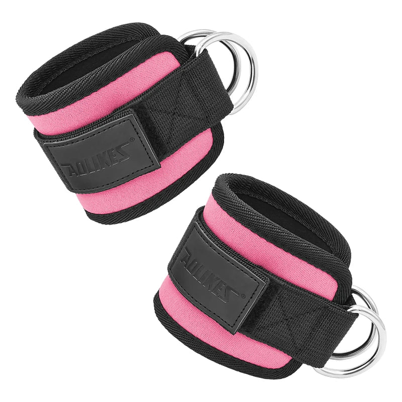 AOLIKES Cable Ankle Straps Double D-Ring Ankle Cuffs For Gym Workouts Glutes Legs Strength Training Brace Support Sport Safety