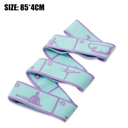 Elastic Yoga Resistance Band Pilates Dance Stretching Belt Fitness Sport Exercise Pull Strap Belt Beginner Multi-Functional Band