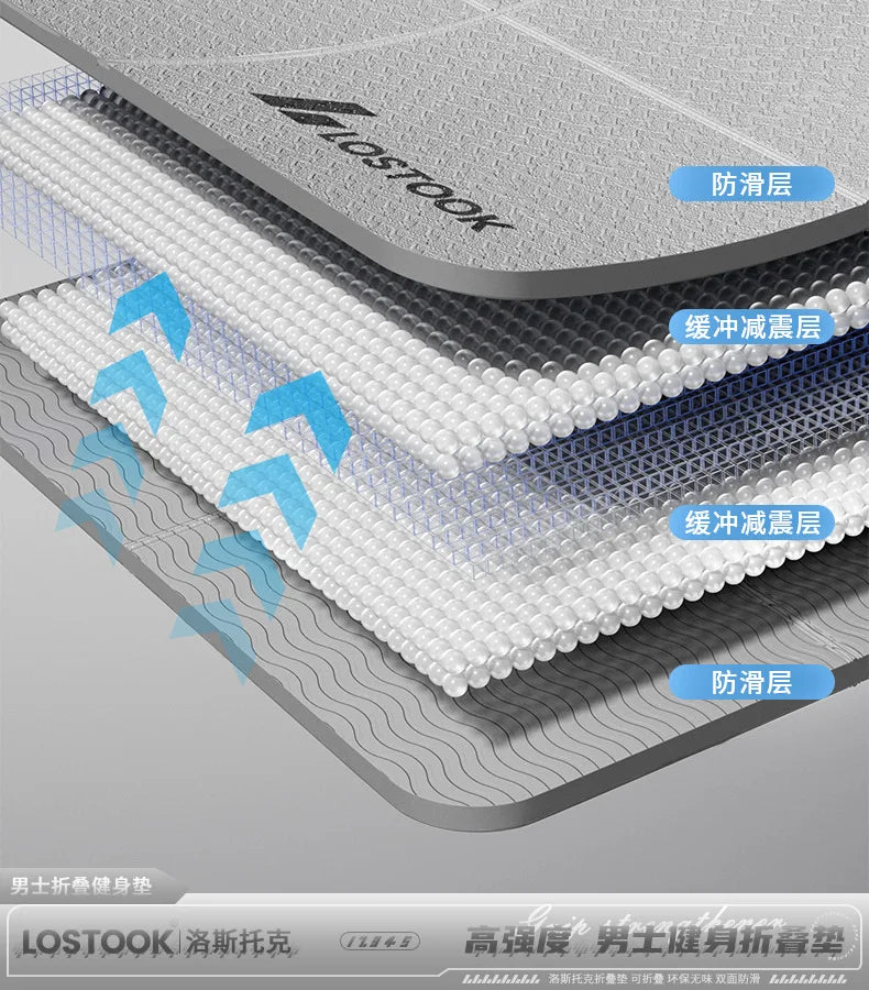 Extra Wide Yoga Mat Thick Foldable Non-Slip Quiet Exercise Mat for Home Workout Fitness 요가매트