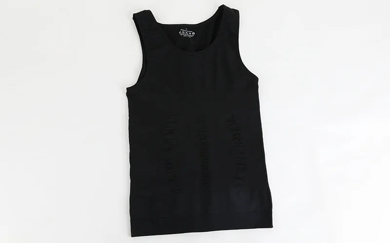 Men V Neck Compression Vest Slimming Body Shaper Abs Abdomen Workout Tank Top Sleeveless Shapewear Belly Control Shirt