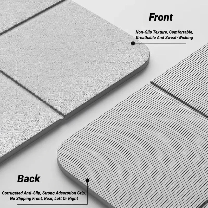 Foldable TPE Yoga Mat: Eco Friendly, Double Sided Non-slip, Folding Travel Fitness Mat for Yoga, Pilates & Floor Workouts