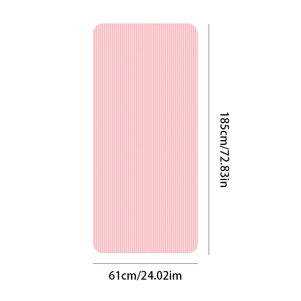 Yoga Mat Pilates Floor Mat 10mm Thick Solid Color Fitness Mat 72x23.8in Yoga Workout Mat Multi-Function for Home Gym