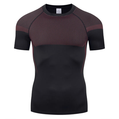 HANRAN Men's Compression shirt Tight Quick Dry Running Sports T-Shirt Gym Fitness Training Workout Breathable Man Brand Top