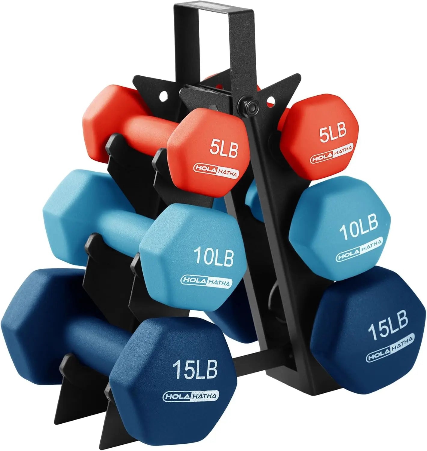 Neoprene Dumbbell Free Hand Weight Set with Rack, Ideal for Home Exercises to Gain Tone and Definition