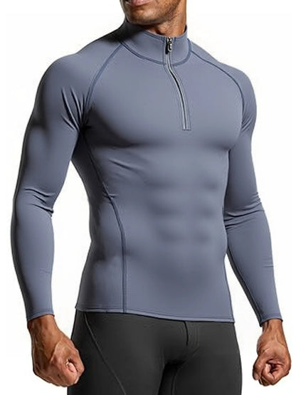 2025 New Men Sportswear Fitness Top Gym Shirts Quick-drying Breathable Slim Long-sleeved T-shirt Running Training Clothes Autumn