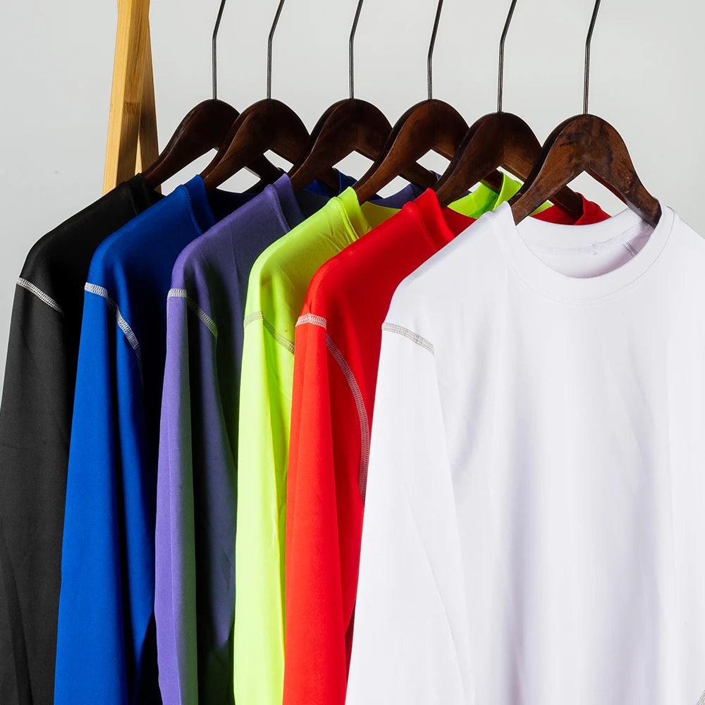 Men Compression Running T-Shirt Gym Sportswear Training Jogging Shirts Fitness Tight Long Sleeve Sport T-shirt Quick Dry Clothe
