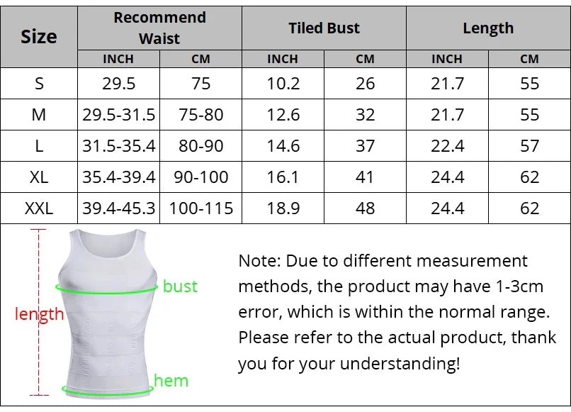 2/1 Slimming Vest Men's Slimming Bodysuit Slimming Waist Corset Corset Slimming Vest Slimming Slimming Tummy Trimming Shapewear