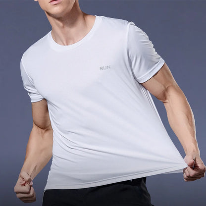 Summer Mens Quick Dry Running Bodybuilding Shirts Sport Gym t Shirt Men Short Sleeve Fitness Tops Oversized t-Shirt Jersey